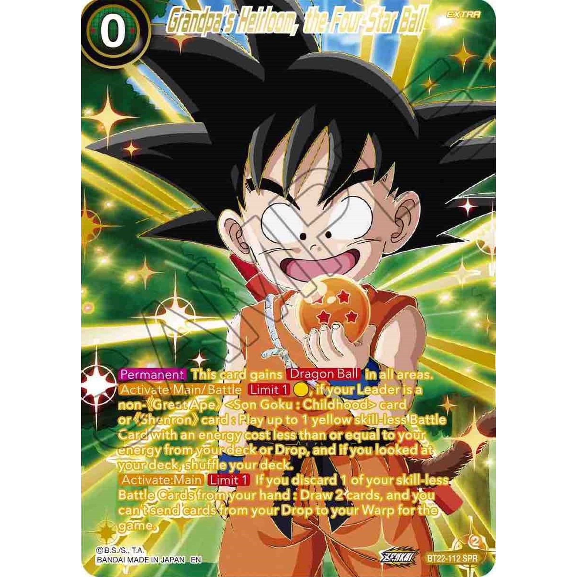 Image for Grandpa's Heirloom, the Four Star Ball (SPR) (BT22-112) (BT22) - Dragon Ball Super: Masters