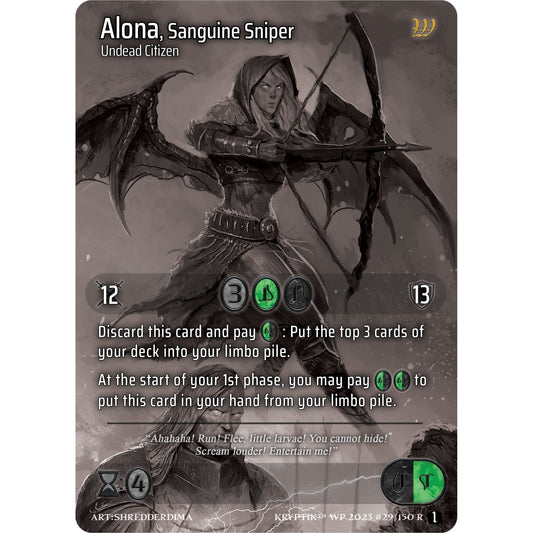 Image for Alona, Sanguine Sniper (Cosmo Foil) (29) (KPTGC) - Kryptik TCG