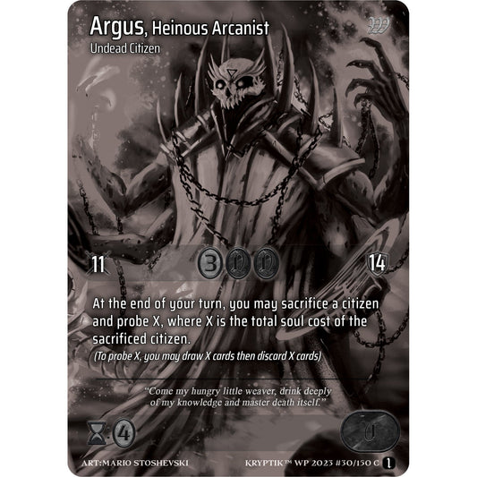 Image for Argus, Heinous Arcanist (Cosmo Foil) (30) (KPTGC) - Kryptik TCG