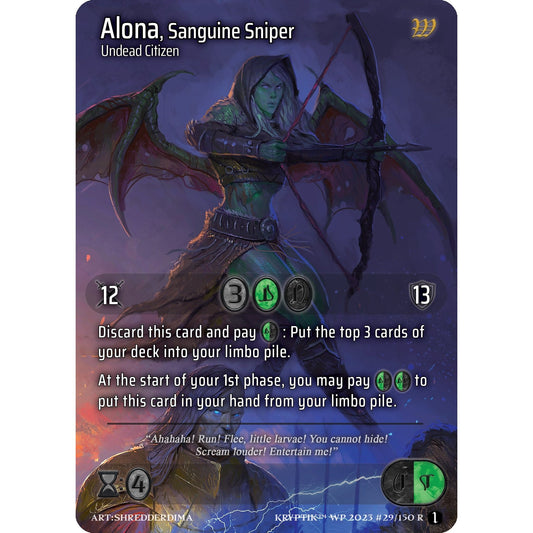 Image for Alona, Sanguine Sniper (Cosmo Foil) (29) - Kryptik TCG