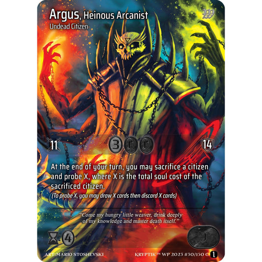 Image for Argus, Heinous Arcanist (Cosmo Foil) (30) - Kryptik TCG