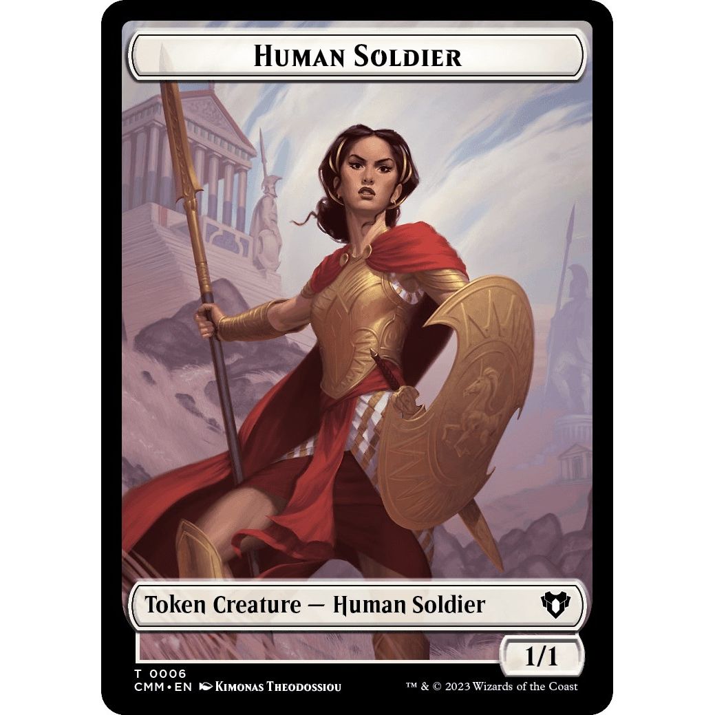 Image for Human Soldier // Elemental (0037) Double-Sided Token (6 // 37) (CMM) - Magic: The Gathering