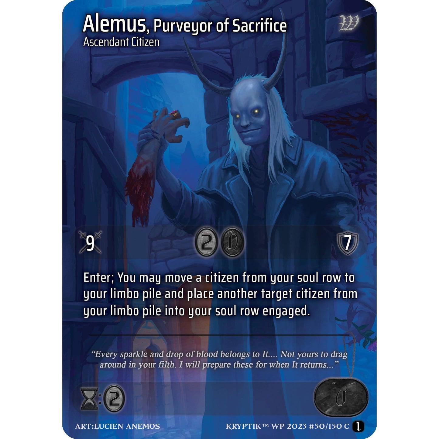 Image for Alemus, Purveyor of Sacrifice (Cosmo Foil) (50) - Kryptik TCG