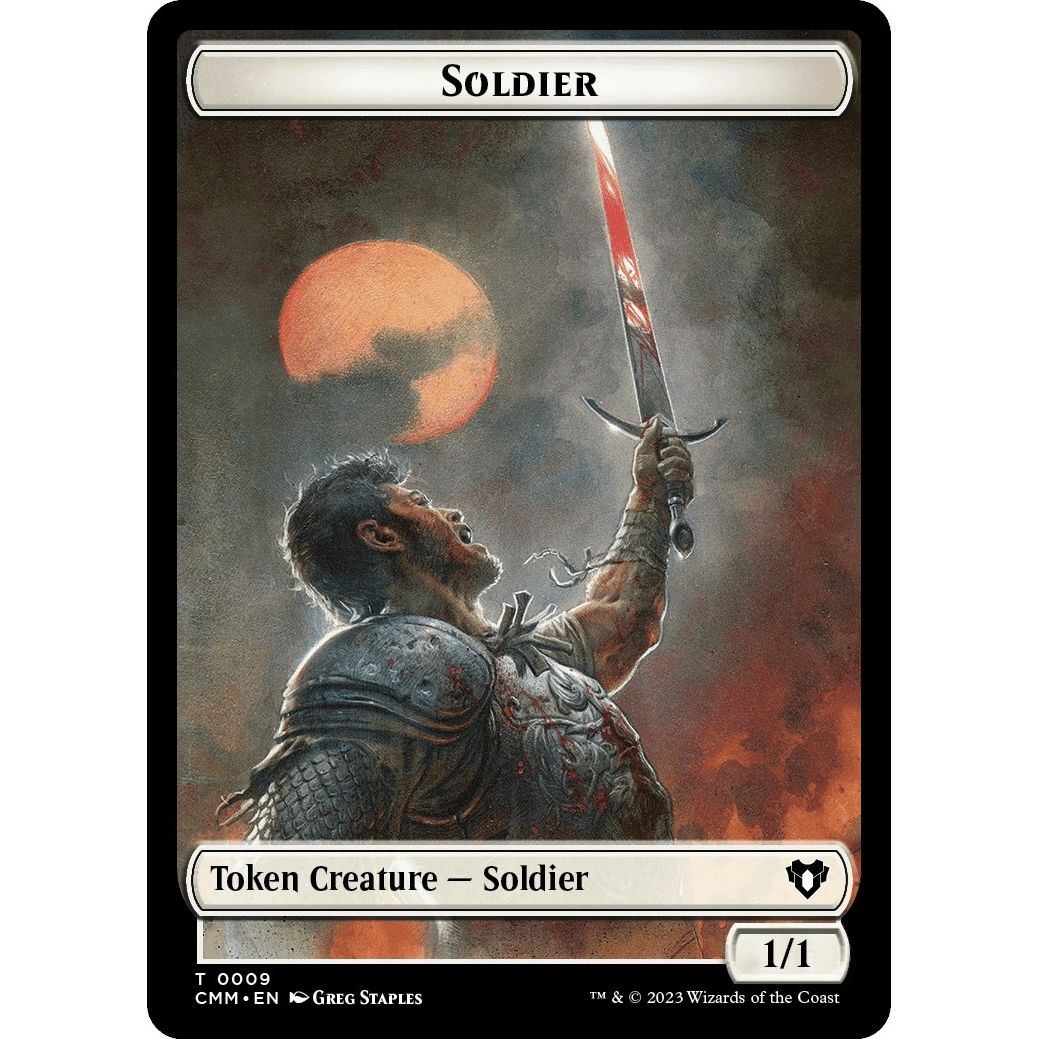 Image for Soldier // Dragon (0021) Double-Sided Token (9 // 21) (CMM) - Magic: The Gathering