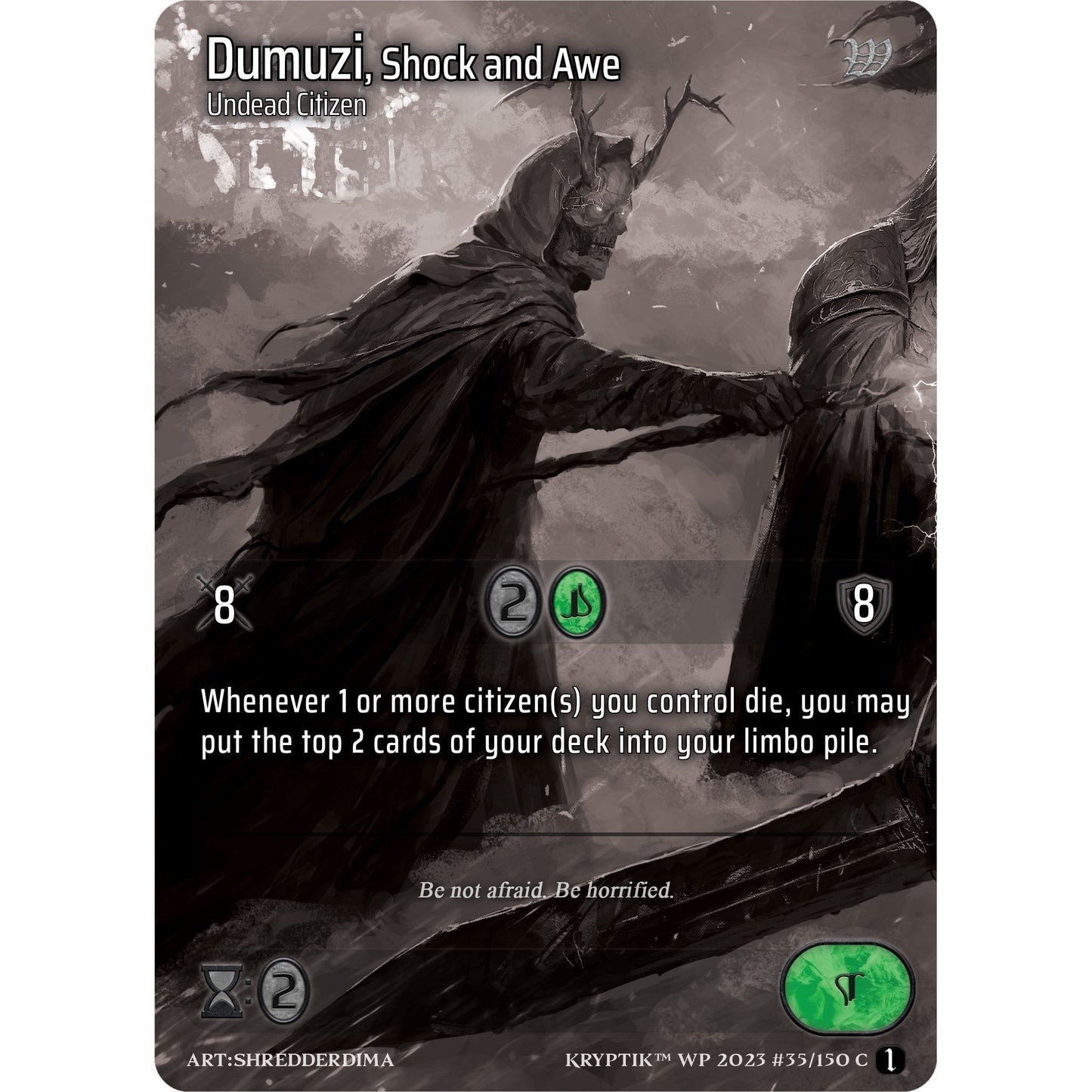 Image for Dumuzi, Shock and Awe (Cosmo Foil) (35) (KPTGC) - Kryptik TCG