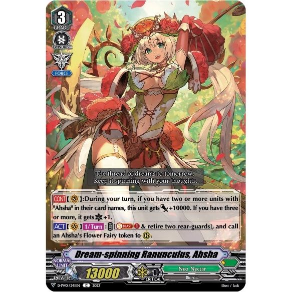 Image for Dream-spinning Ranunculus, Ahsha (D-PV01/241EN) (D-PV01) - Cardfight Vanguard
