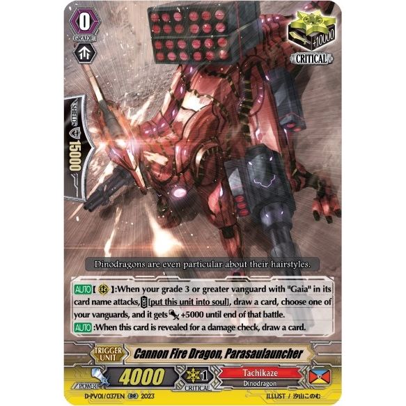 Image for Cannon Fire Dragon, Parasaulauncher (D-PV01/037EN) (D-PV01) - Cardfight Vanguard