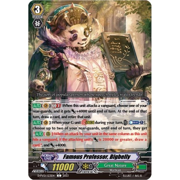 Image for Famous Professor, Bigbelly (D-PV01/123EN) (D-PV01) - Cardfight Vanguard