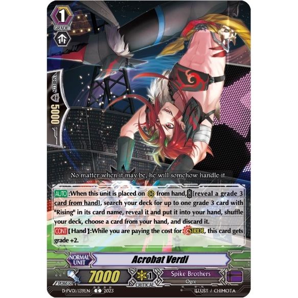 Image for Acrobat Verdi (D-PV01/139EN) (D-PV01) - Cardfight Vanguard