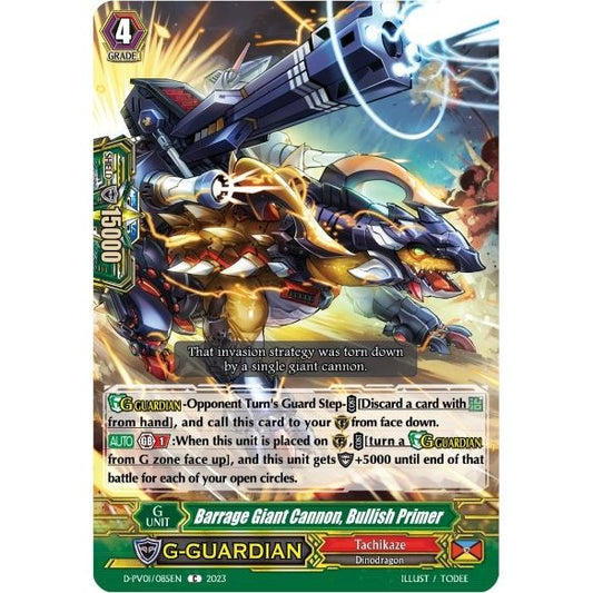 Image for Barrage Giant Cannon, Bullish Primer (D-PV01/085EN) (D-PV01) - Cardfight Vanguard