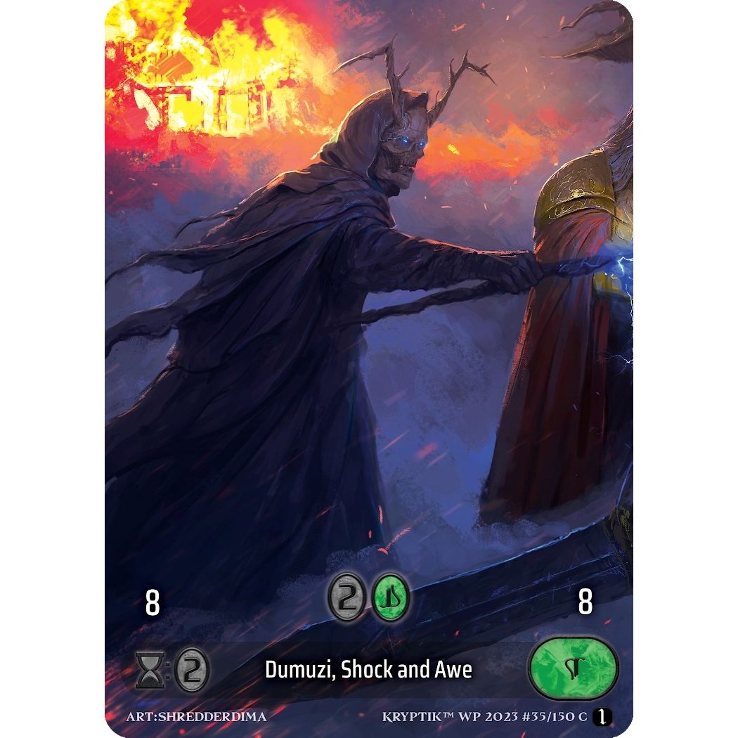 Image for Dumuzi, Shock and Awe (Box Topper) (Glass Foil) (35) - Kryptik TCG