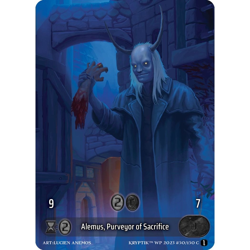 Image for Alemus, Purveyor of Sacrifice (Box Topper) (Glass Foil) (50) - Kryptik TCG