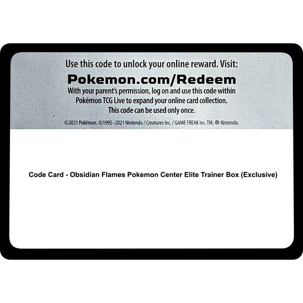 Image for Code Card - Obsidian Flames Pokemon Center Elite Trainer Box (Exclusive) (OBF) - Pokemon