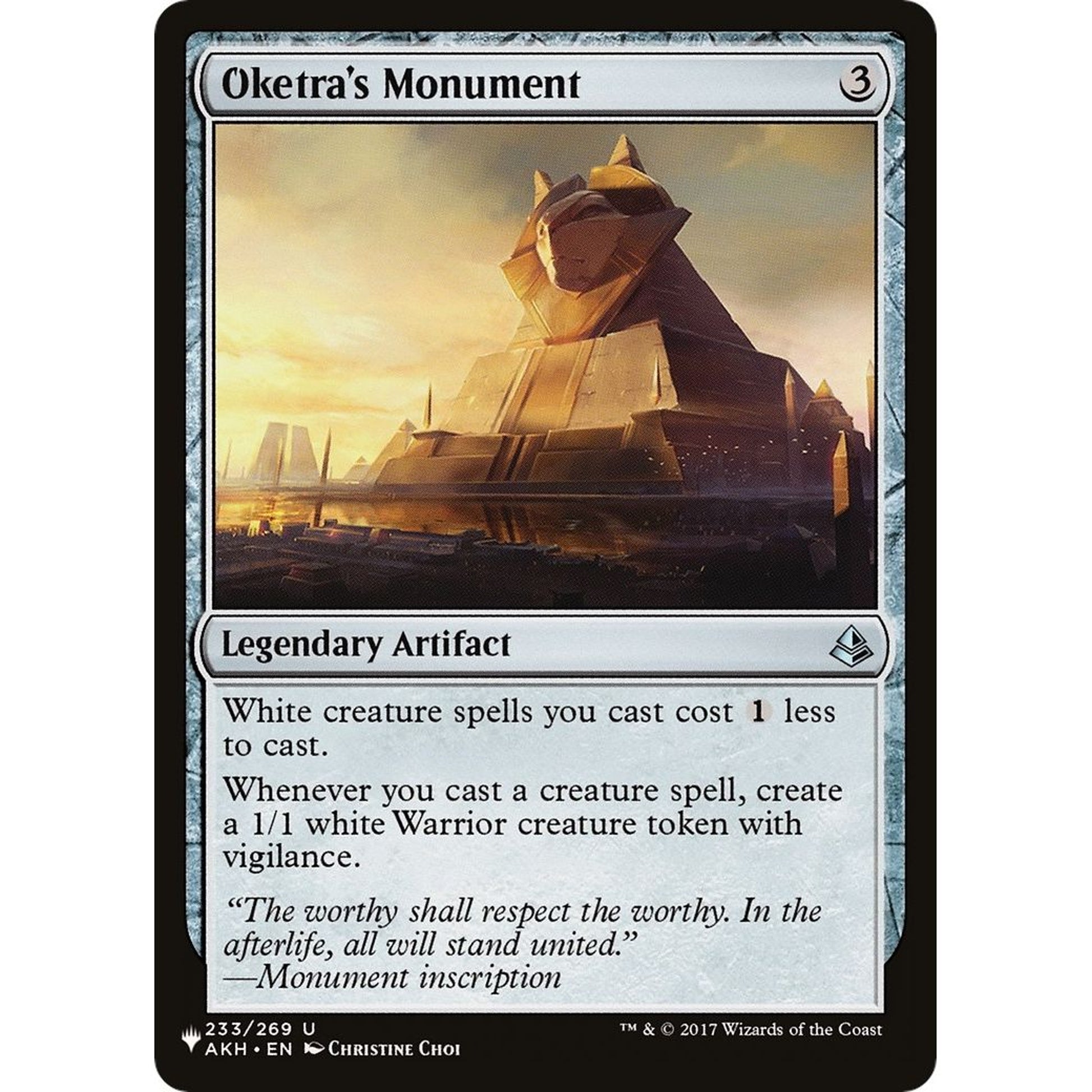 Image for Oketra's Monument (233) (LIST) - Magic: The Gathering