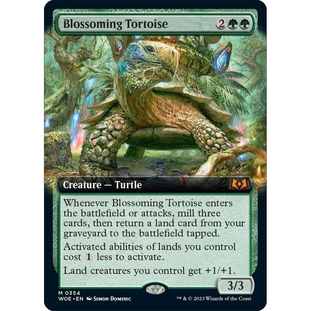 Image for Blossoming Tortoise (Extended Art) (354) (WOE) - Magic: The Gathering