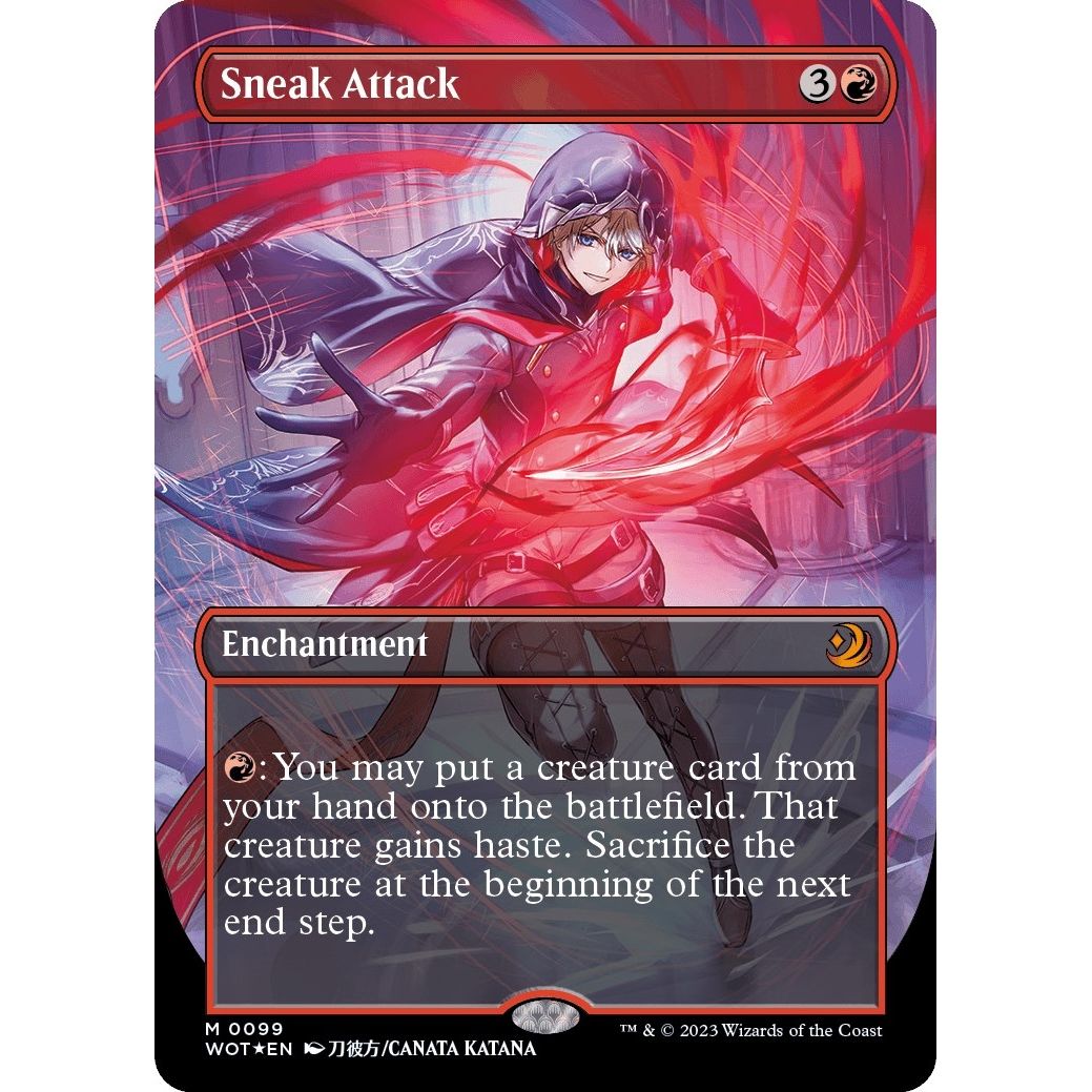 Image for Sneak Attack (Anime Borderless) (Confetti Foil) (99) (WOT) - Magic: The Gathering