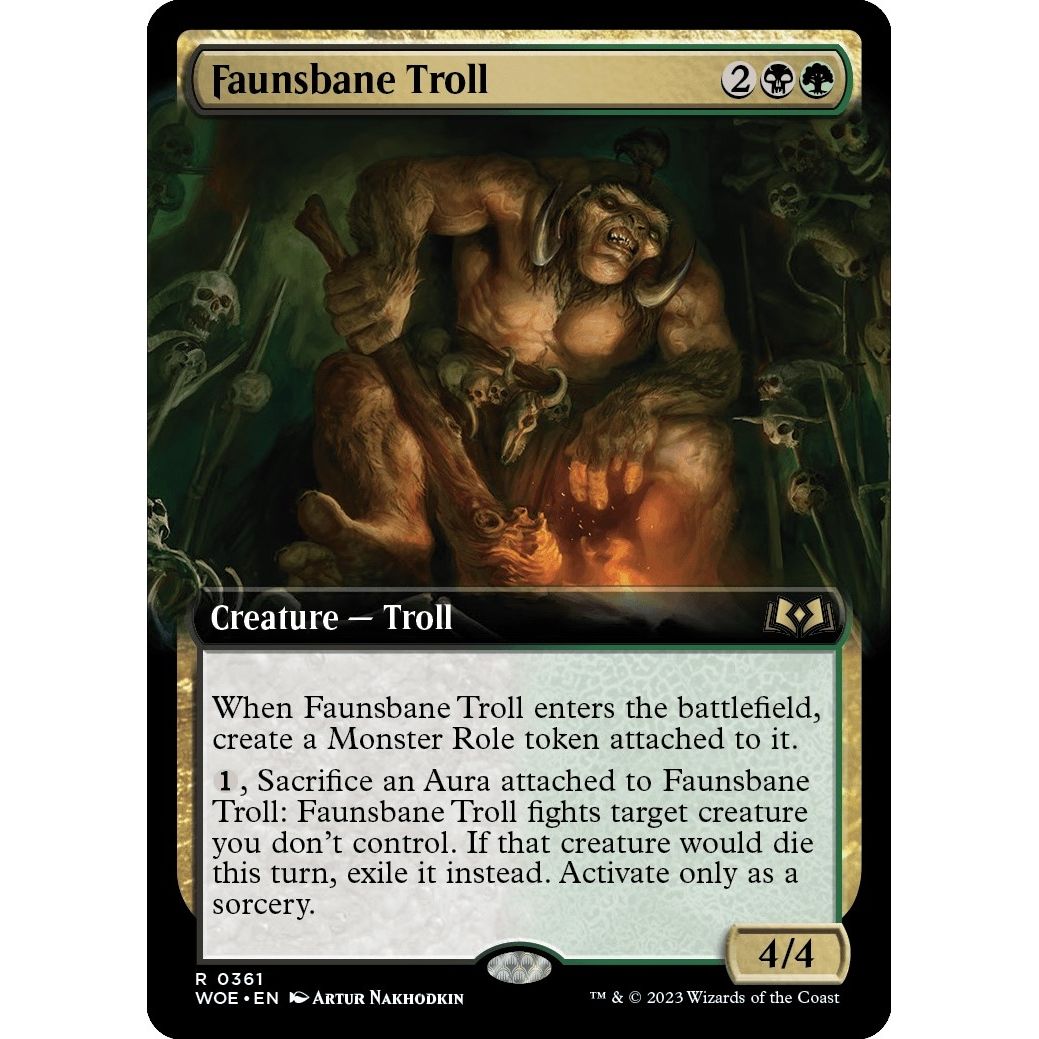 Image for Faunsbane Troll (Extended Art) (361) (WOE) - Magic: The Gathering