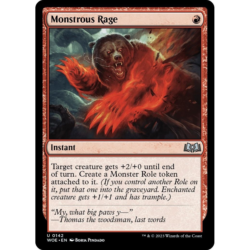 Image for Monstrous Rage (142) (WOE) - Magic: The Gathering