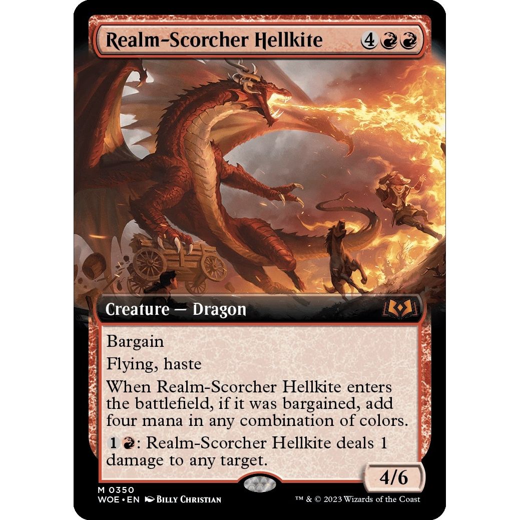 Image for Realm-Scorcher Hellkite (Extended Art) (350) (WOE) - Magic: The Gathering