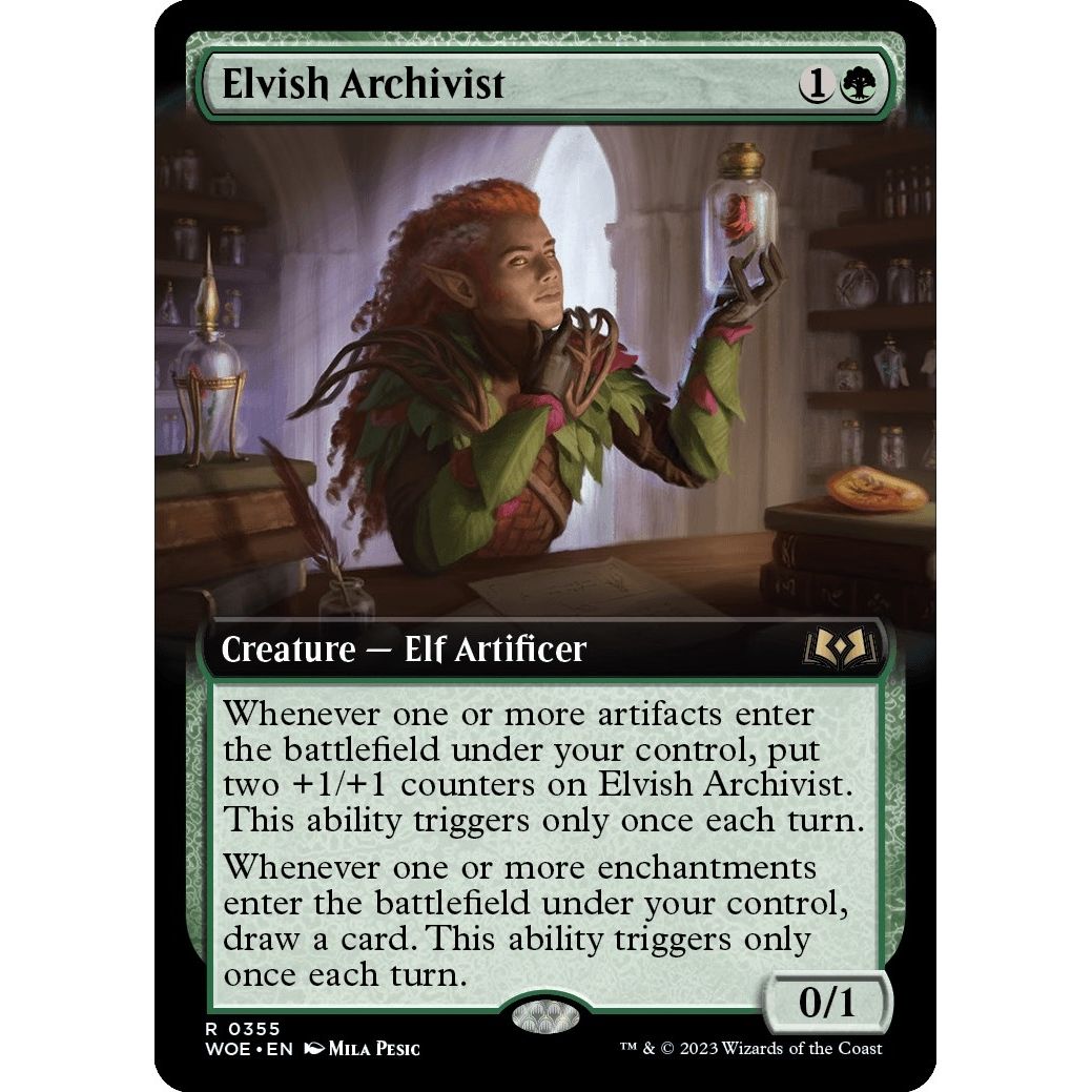 Image for Elvish Archivist (Extended Art) (355) (WOE) - Magic: The Gathering