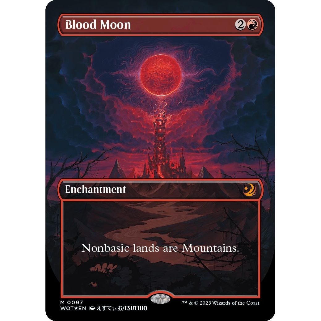 Image for Blood Moon (Anime Borderless) (Confetti Foil) (97) (WOT) - Magic: The Gathering