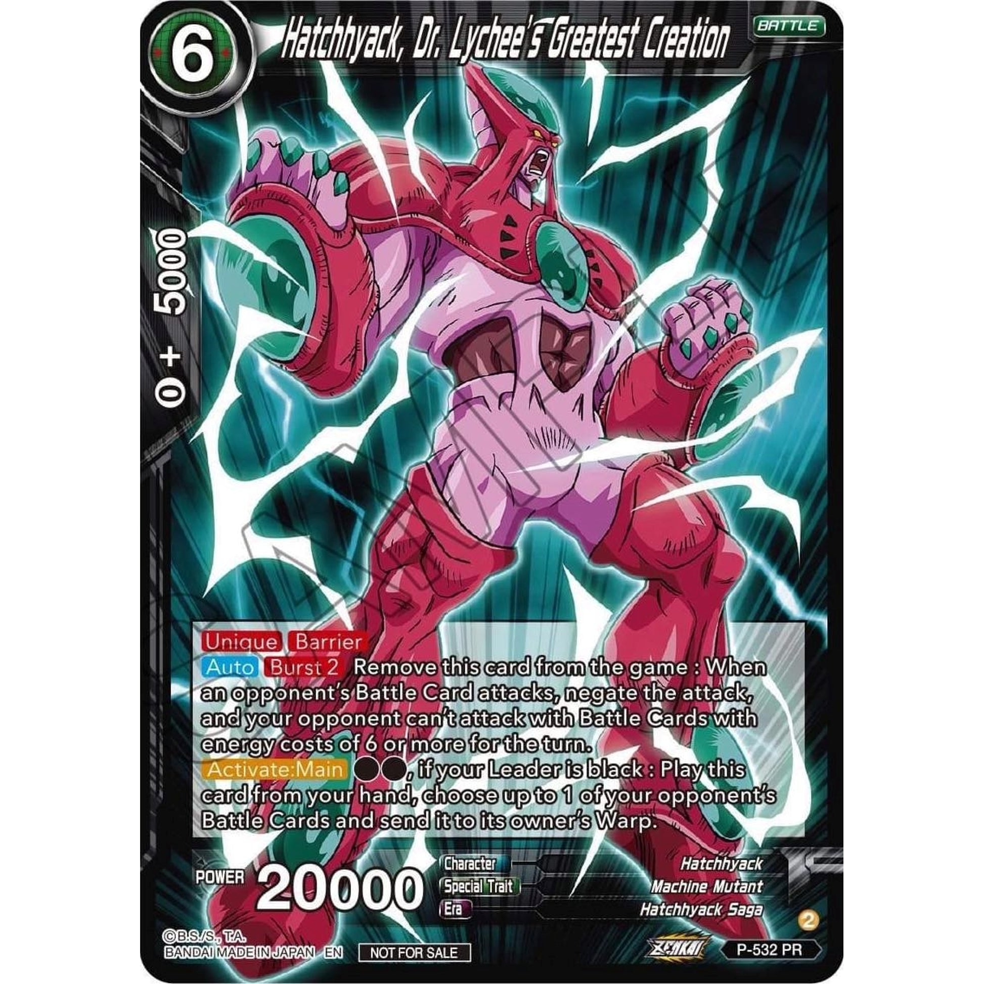 Image for Hatchhyack, Dr. Lychee's Greatest Creation (Zenkai Series Tournament Pack Vol.5) (P-532) (TPR) - Dragon Ball Super: Masters