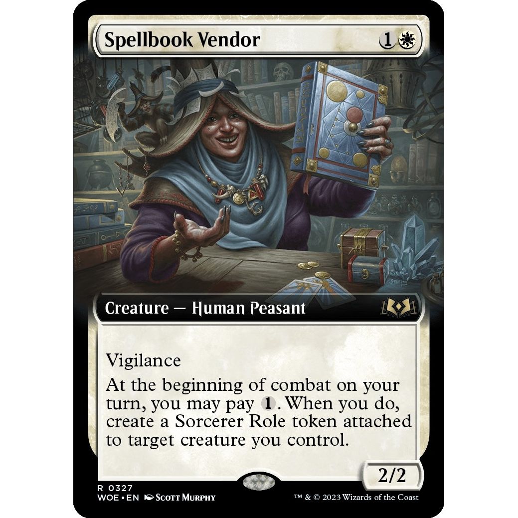 Image for Spellbook Vendor (Extended Art) (327) (WOE) - Magic: The Gathering