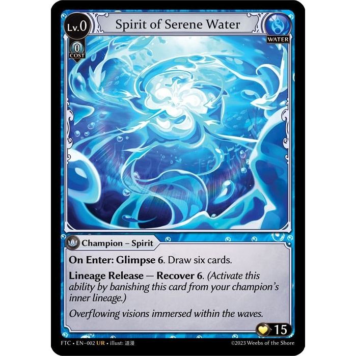 Image for Spirit of Serene Water (002) (FTC) - Grand Archive TCG