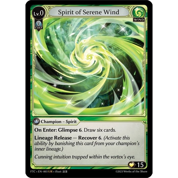 Image for Spirit of Serene Wind (003) (FTC) - Grand Archive TCG