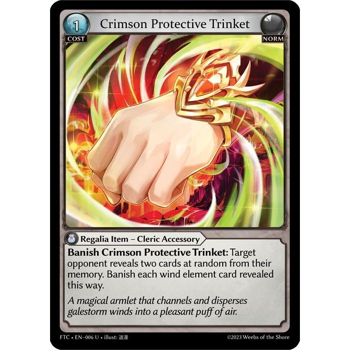 Image for Crimson Protective Trinket (006) (FTC) - Grand Archive TCG