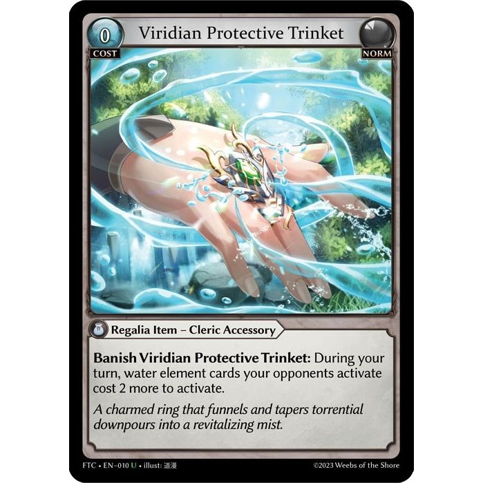 Image for Viridian Protective Trinket (010) (FTC) - Grand Archive TCG