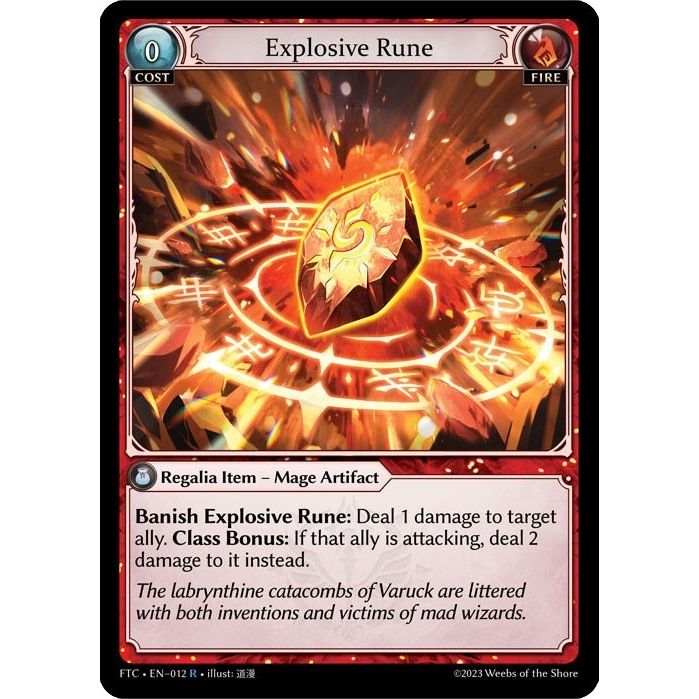 Image for Explosive Rune (012) (FTC) - Grand Archive TCG