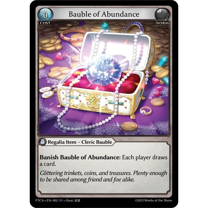 Image for Bauble of Abundance (002) (FTC) - Grand Archive TCG