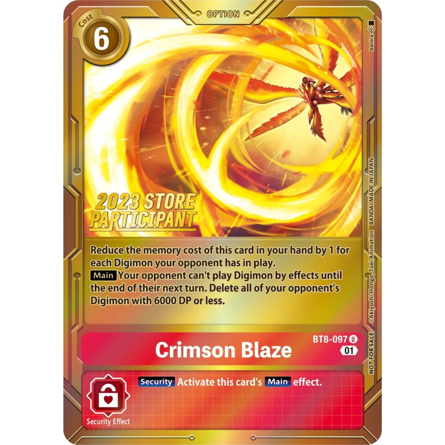Image for Crimson Blaze (2023 Store Participant) (BT8-097 U) (BT08) - Digimon Card Game