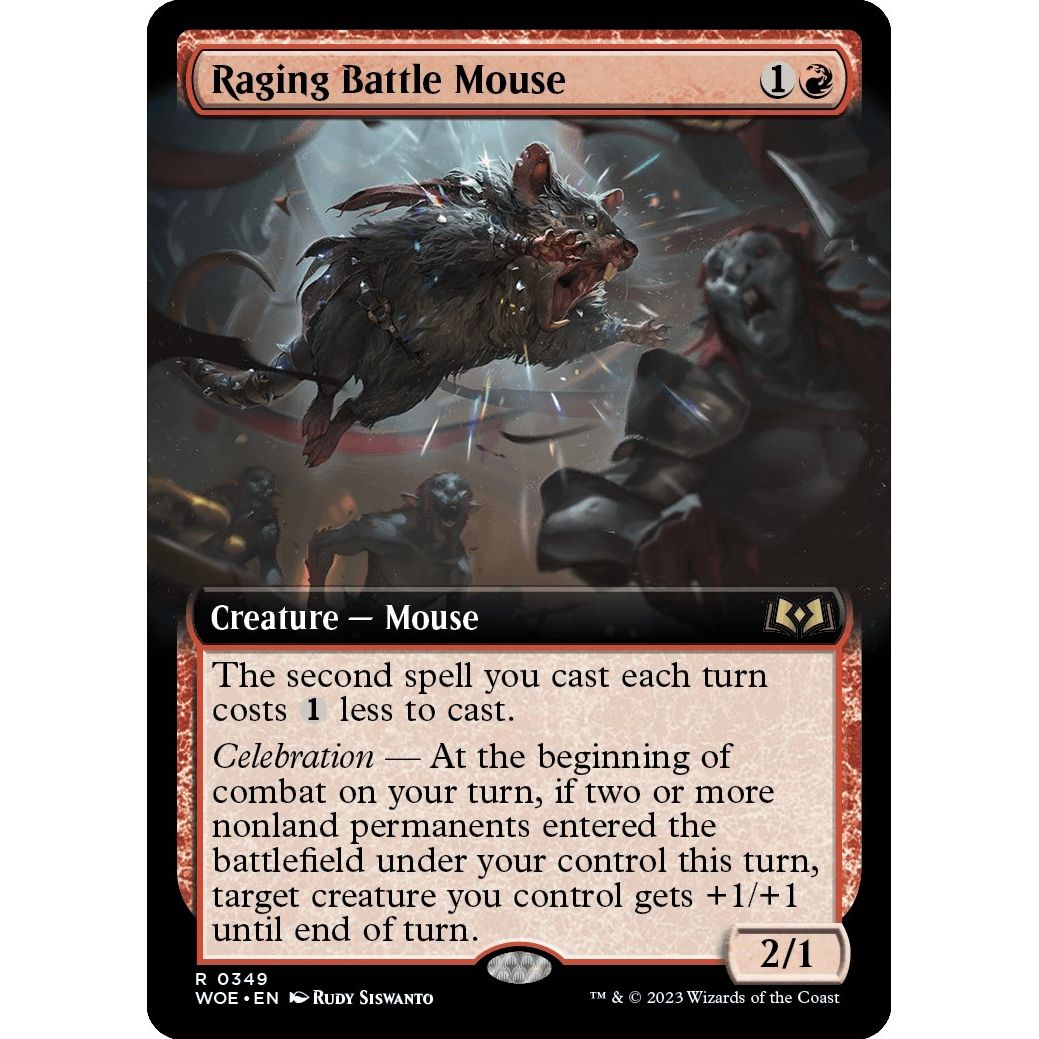 Image for Raging Battle Mouse (Extended Art) (349) (WOE) - Magic: The Gathering