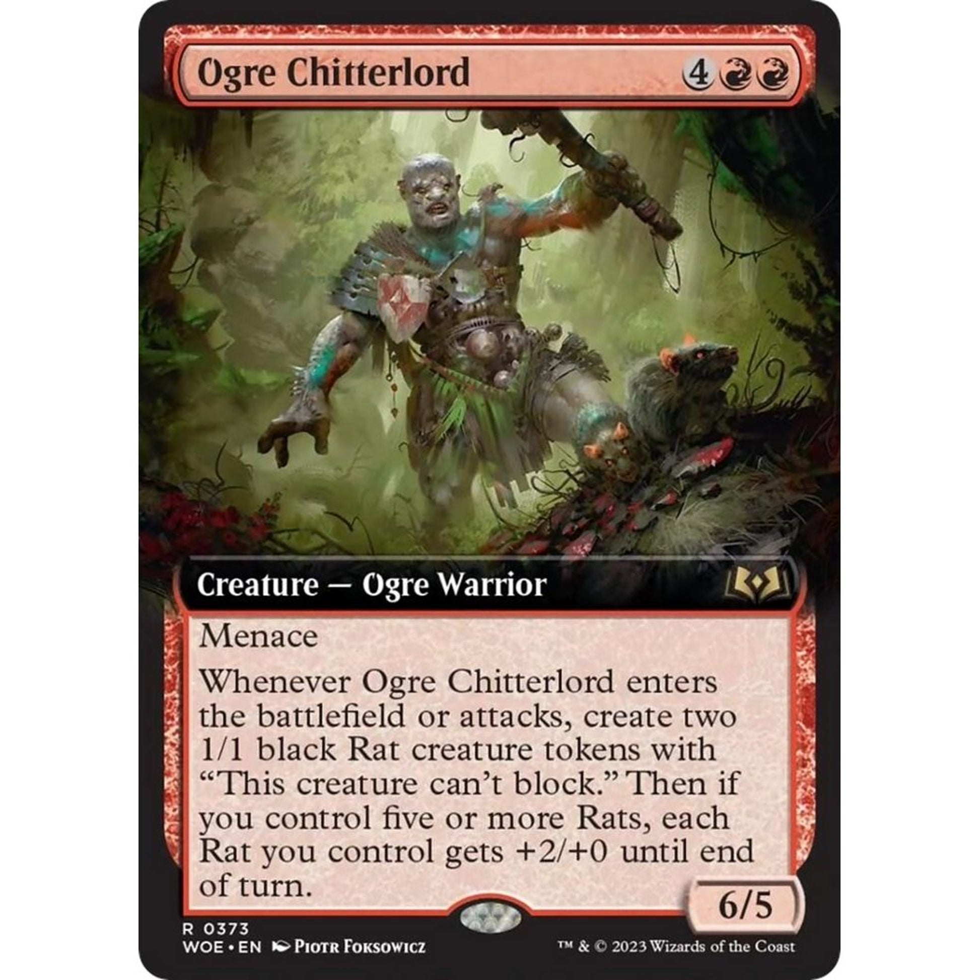 Image for Ogre Chitterlord (Extended Art) (373) (WOE) - Magic: The Gathering
