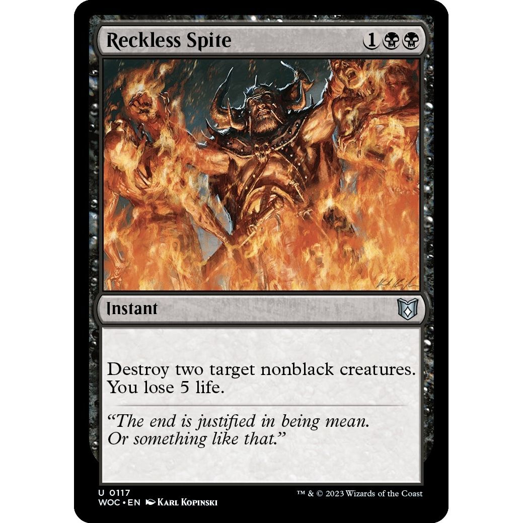 Image for Reckless Spite (117) (WOC) - Magic: The Gathering