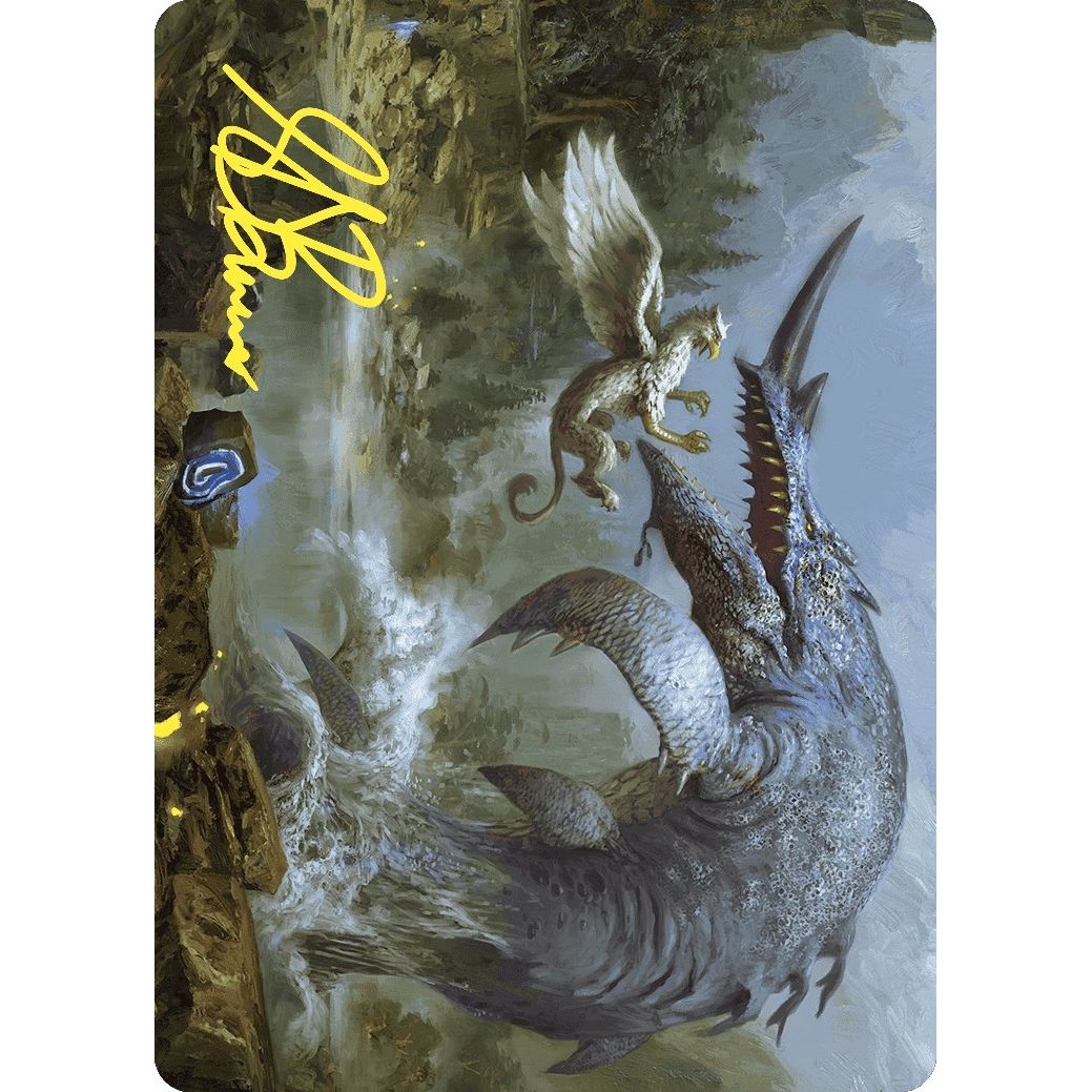 Image for Horned Loch-Whale Art Card (Gold-Stamped Signature) (6) (ASWOE) - Magic: The Gathering