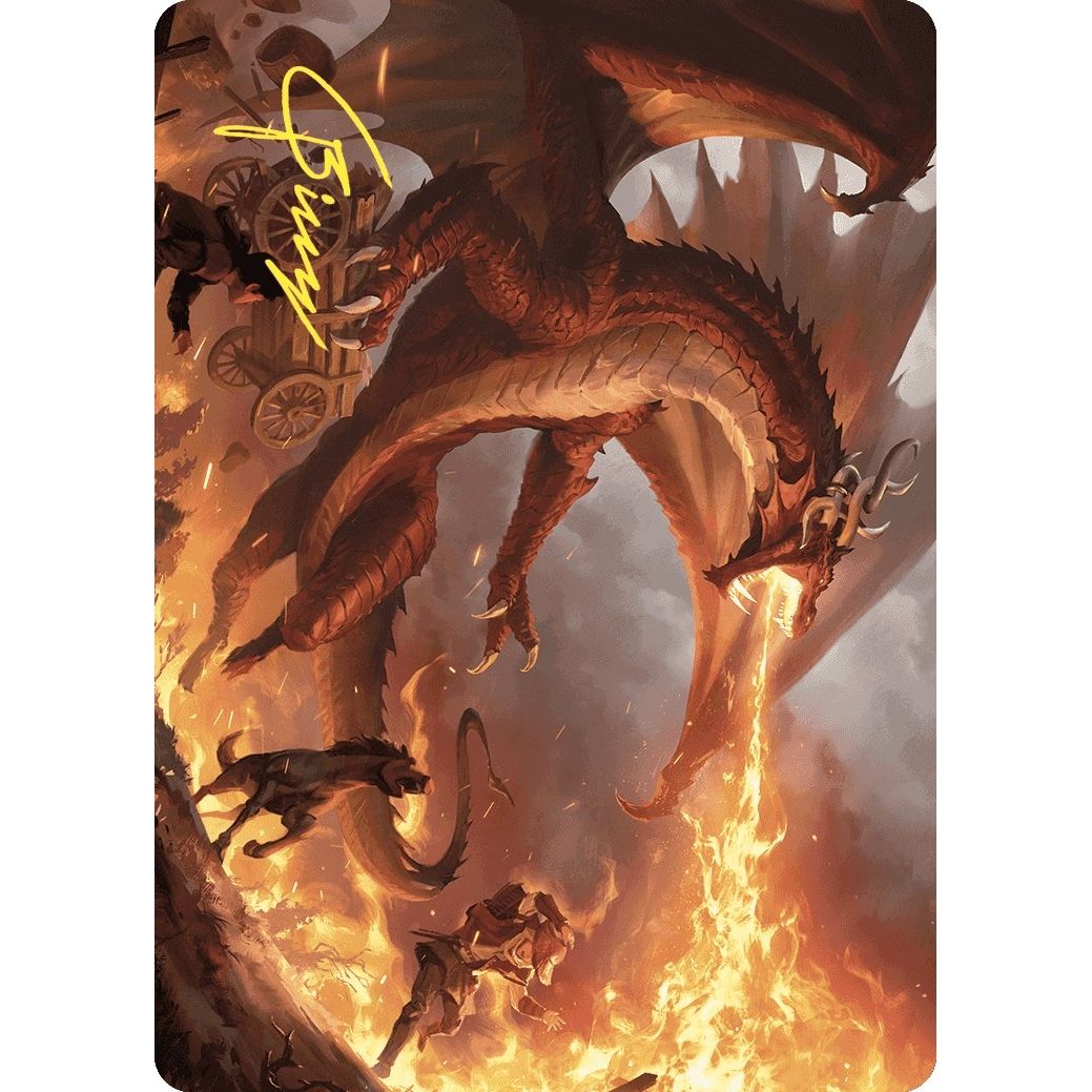 Image for Realm-Scorcher Hellkite Art Card (Gold-Stamped Signature) (19) (ASWOE) - Magic: The Gathering