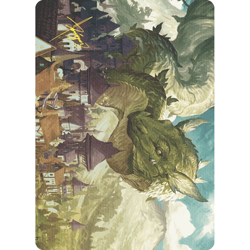 Image for Beanstalk Wurm Art Card (Gold-Stamped Signature) (23) (ASWOE) - Magic: The Gathering