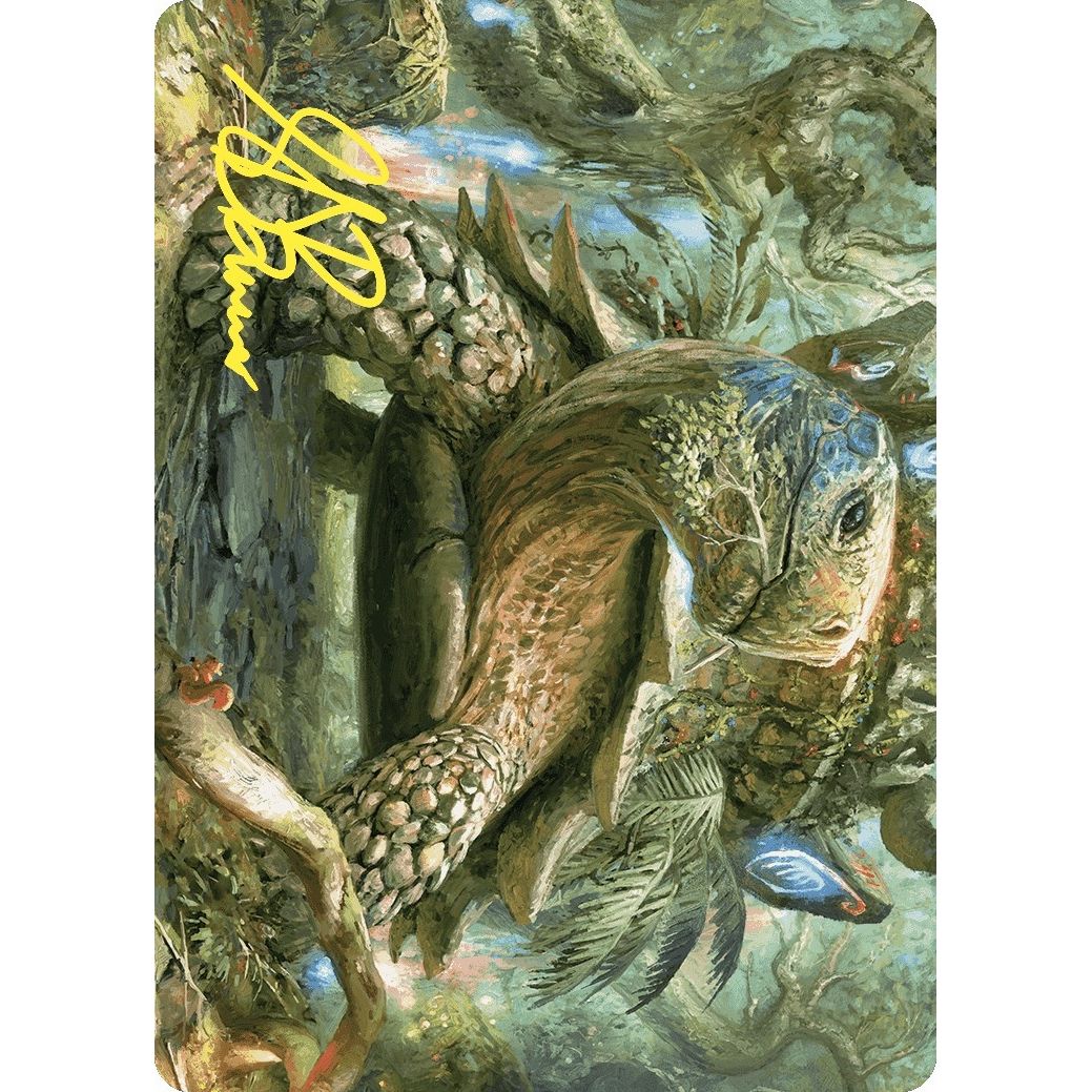 Image for Blossoming Tortoise Art Card (Gold-Stamped Signature) (24) (ASWOE) - Magic: The Gathering