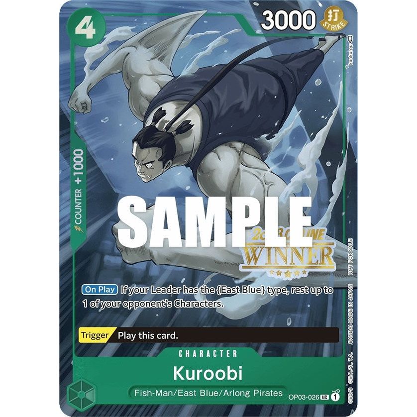Image for Kuroobi (Online Regional 2023) [Winner] (OP03-026) (OP-PR) - One Piece Card Game