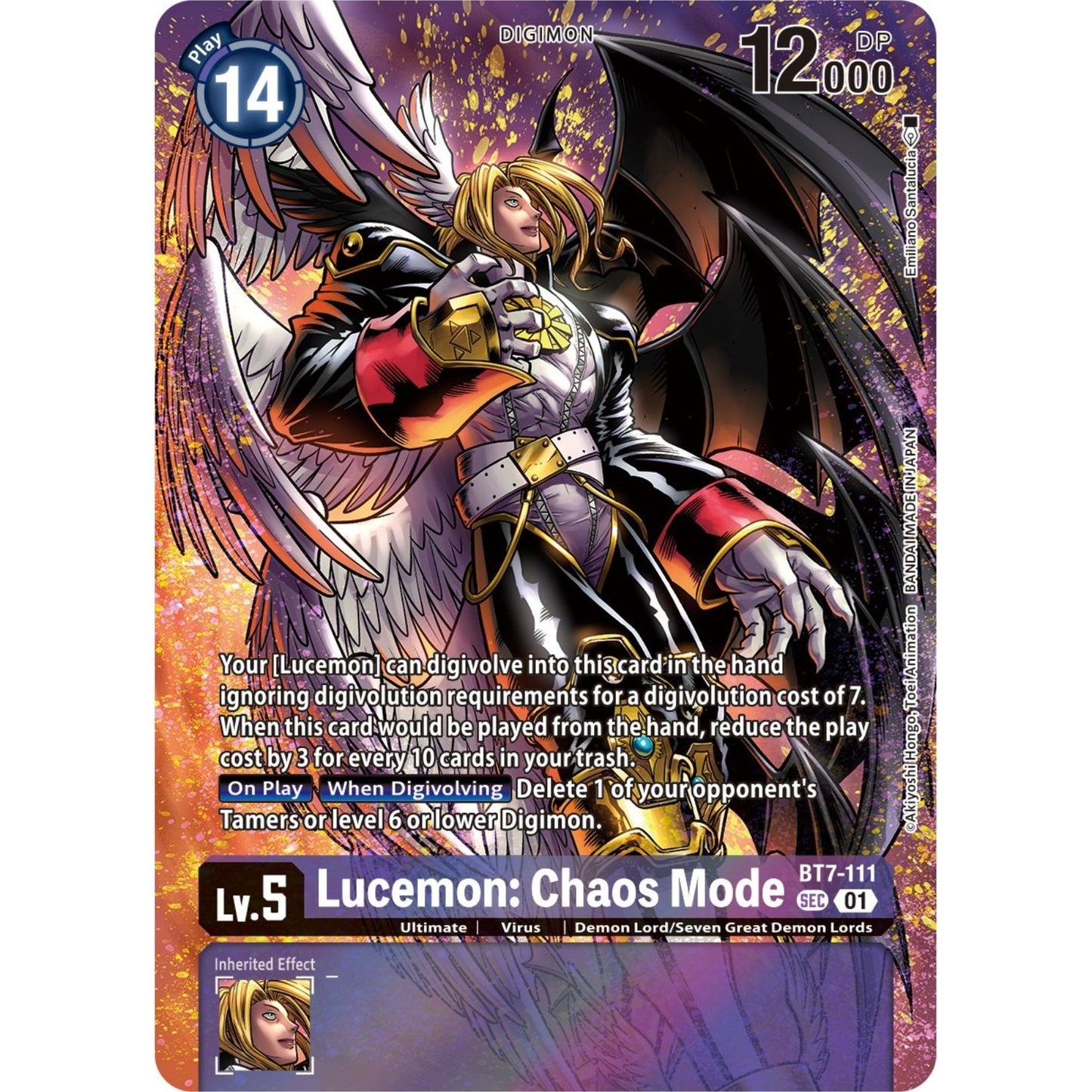 Image for Lucemon: Chaos Mode (Premium Binder Set) (BT7-111 SEC) (BT07) - Digimon Card Game