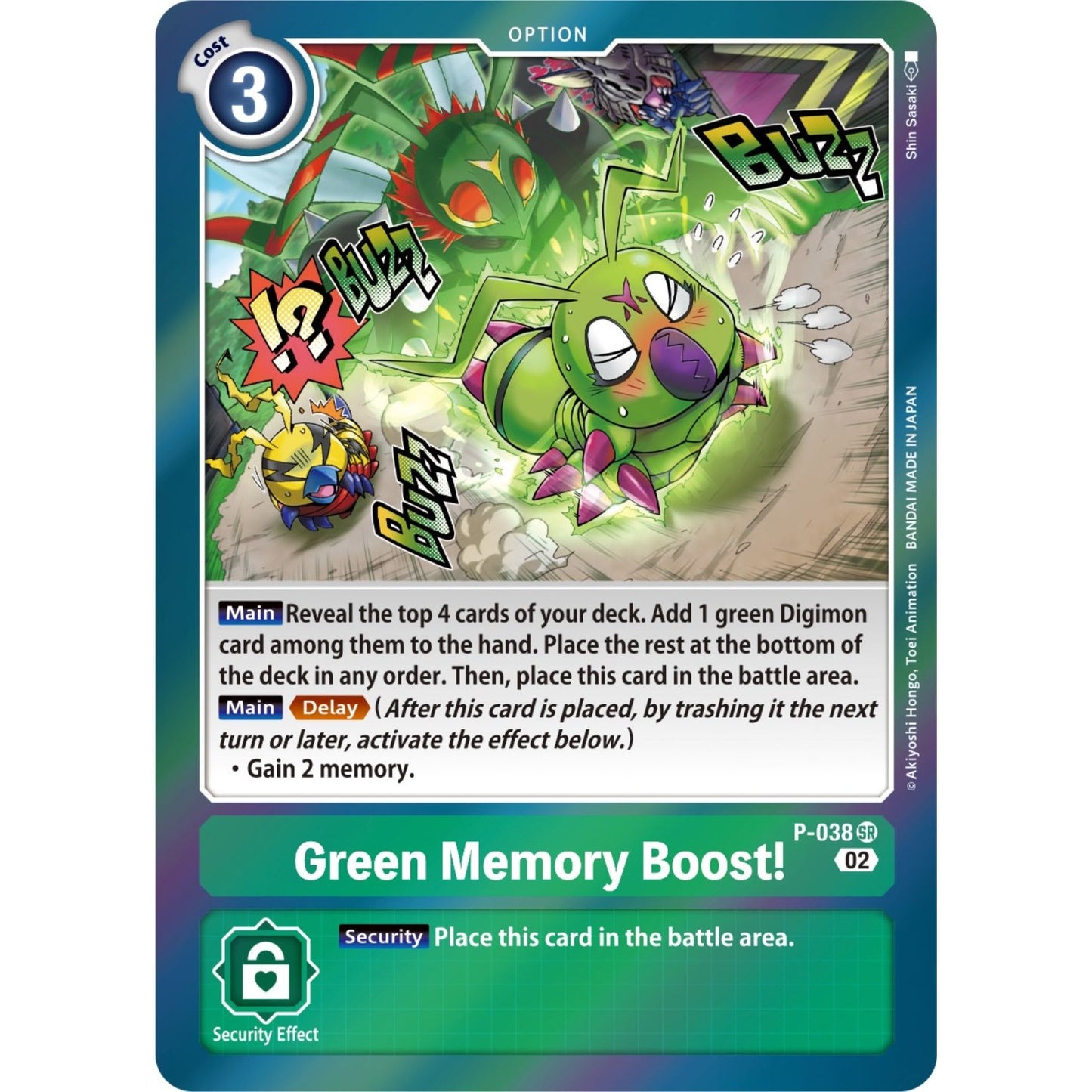 Image for Green Memory Boost! (Resurgence Booster Reprint) (P-038 SR) (RB-01) - Digimon Card Game