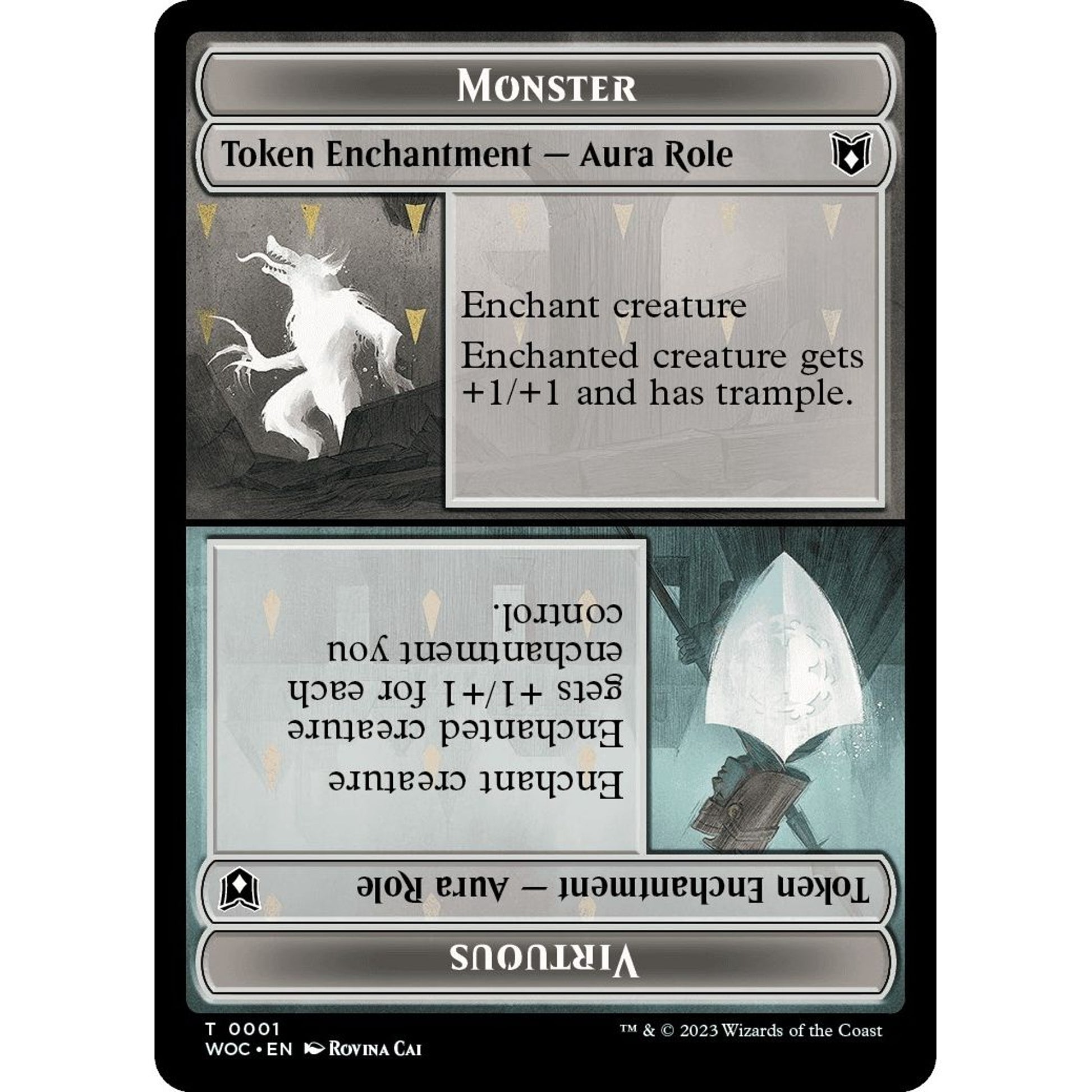 Image for Monster Role / Virtuous Role // Royal Role / Virtuous Role Double-Sided Token (1 // 2) (WOC) - Magic: The Gathering
