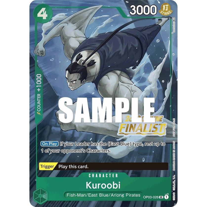 Image for Kuroobi (Offline Regional 2023) [Finalist] (OP03-026) (OP-PR) - One Piece Card Game
