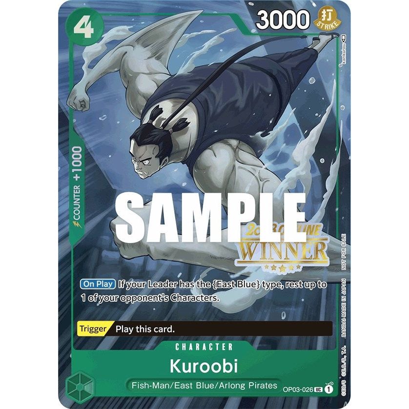 Image for Kuroobi (Offline Regional 2023) [Winner] (OP03-026) (OP-PR) - One Piece Card Game