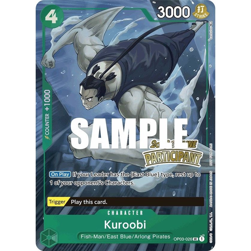 Image for Kuroobi (Offline Regional 2023) [Participant] (OP03-026) (OP-PR) - One Piece Card Game