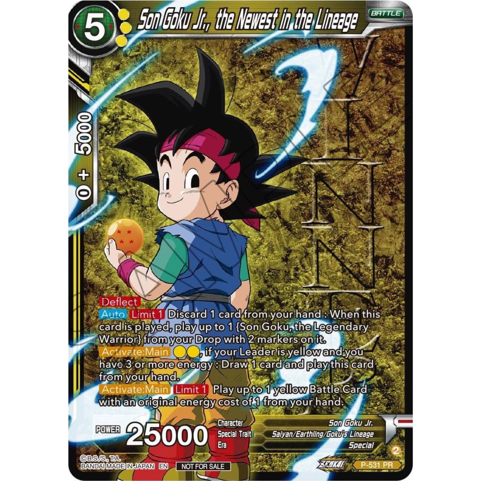 Image for Son Goku Jr., the Newest in the Lineage (Winner-Stamped) (Zenkai Series Tournament Pack Vol.5) (P-531) (TPR) - Dragon Ball Super: Masters