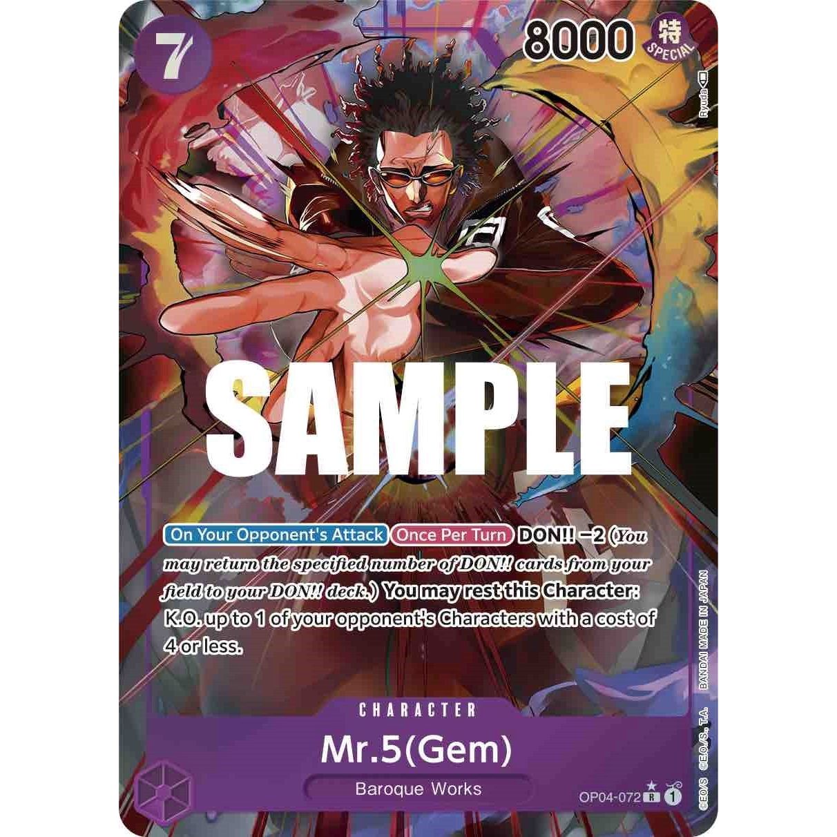 Image for Mr.5 (Gem) (Alternate Art) (OP04-072) (OP04) - One Piece Card Game